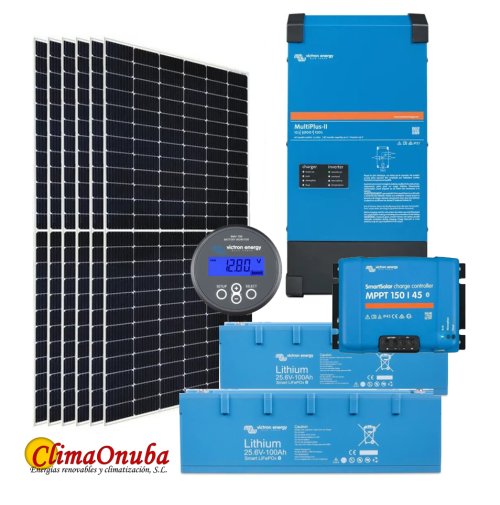 Instalación fotovoltáica 3000 VA 48V - acumulación 5.32Kw/h vivienda aislada.