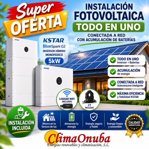 Inversor híbrido monofásico KSTAR BlueSpark G2 5kW